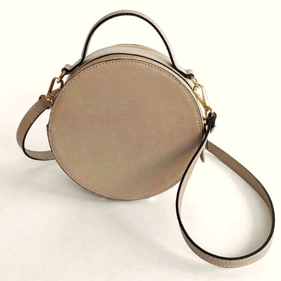 Vera Pelle Vintage Italian Leather Circular Banjo Crossbody Bag - Picture 3 of 8